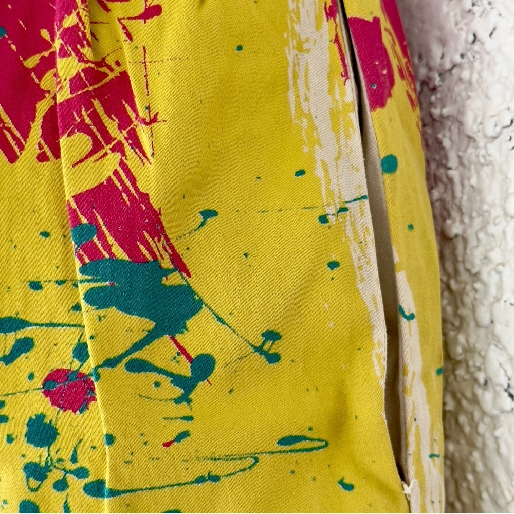 VTG 1980s Angel Sanchez Cotton Shift Mini Dress Paint Splatter Designer - Picture 3 of 9